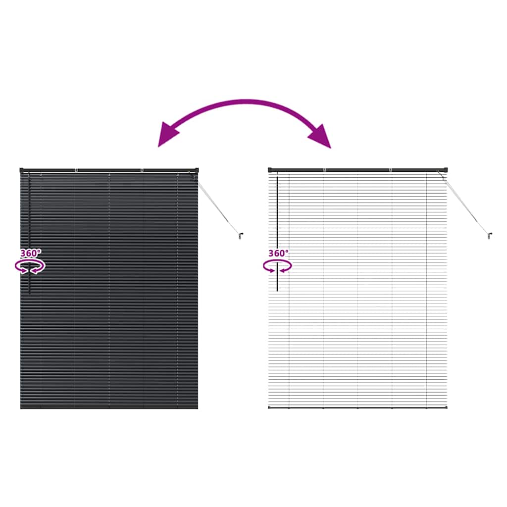Jaluzea pentru Fereastră cu perdele Altele Manual Negru 135 x 175 cm Aluminiu GartenMobel Dekor