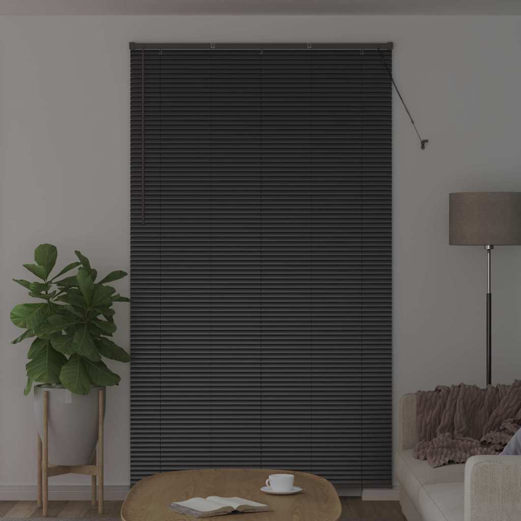 Jaluzea pentru Fereastră cu perdele Altele Manual Negru 135 x 220 cm Aluminiu GartenMobel Dekor