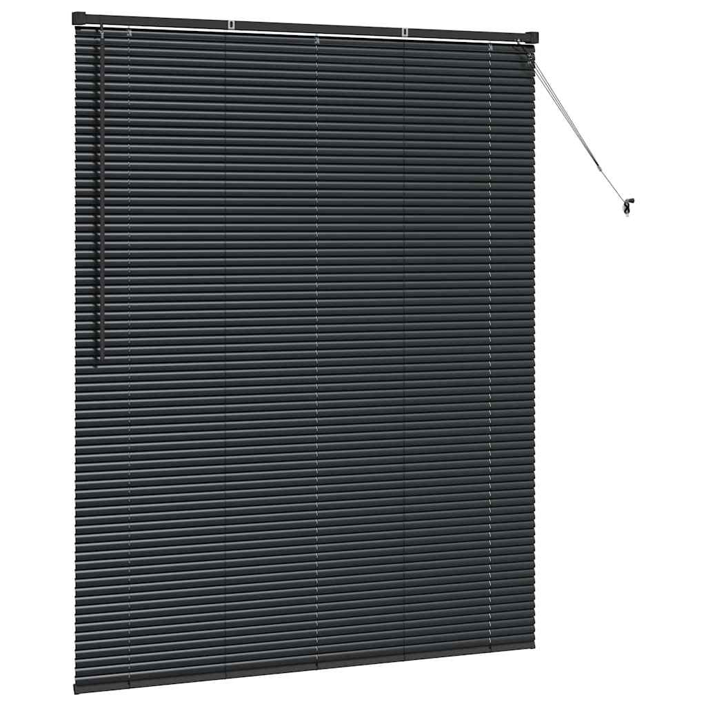 Jaluzea pentru Fereastră cu perdele Altele Manual Negru 140 x 175 cm Aluminiu GartenMobel Dekor