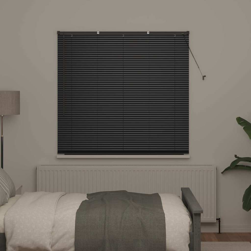 Jaluzea pentru Fereastră cu perdele Altele Manual Negru 140 x 175 cm Aluminiu GartenMobel Dekor