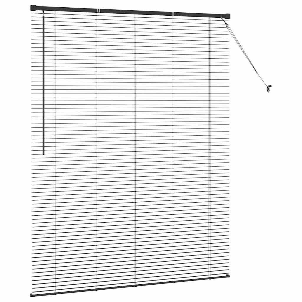 Jaluzea pentru Fereastră cu perdele Altele Manual Negru 140 x 175 cm Aluminiu GartenMobel Dekor