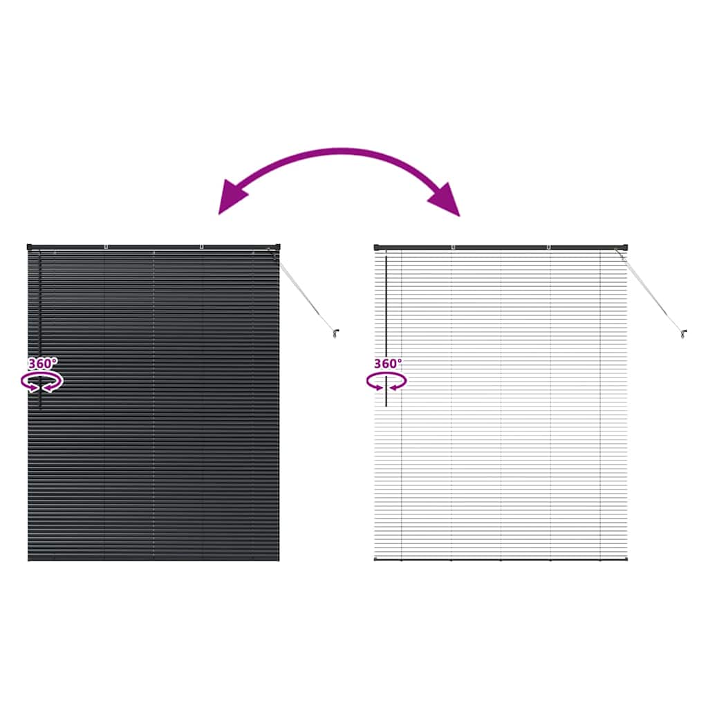 Jaluzea pentru Fereastră cu perdele Altele Manual Negru 140 x 175 cm Aluminiu GartenMobel Dekor