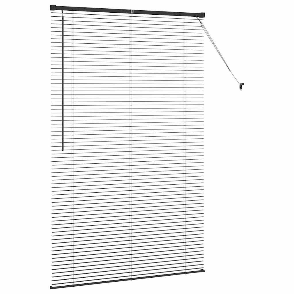 Jaluzea pentru Fereastră cu perdele Altele Manual Negru 80 x 130 cm Aluminiu GartenMobel Dekor