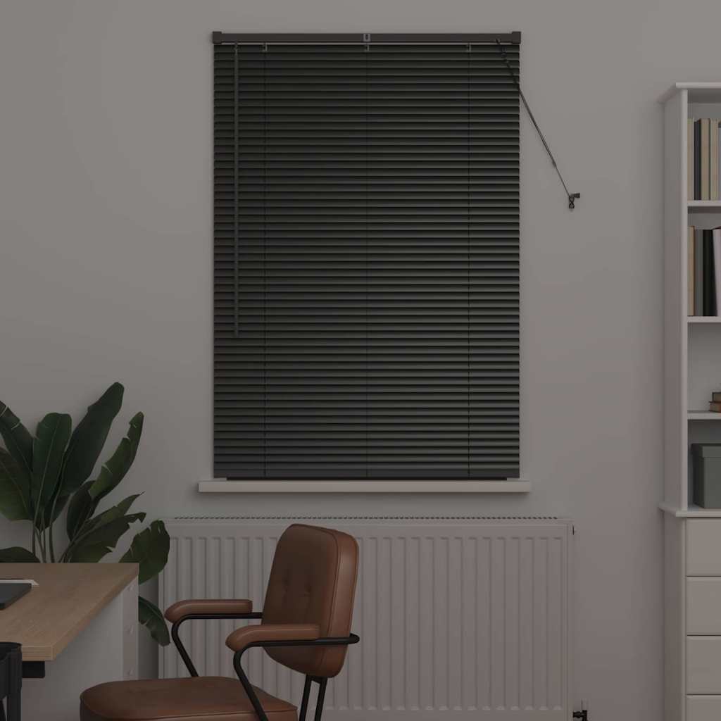 Jaluzea pentru Fereastră cu perdele Altele Manual Negru 80 x 130 cm Aluminiu GartenMobel Dekor