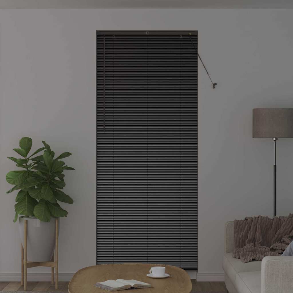 Jaluzea pentru Fereastră cu perdele Altele Manual Negru 80 x 130 cm Aluminiu GartenMobel Dekor