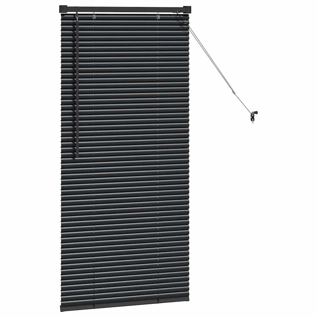 Jaluzea pentru Fereastră cu perdele Altele Manual Negru 80 x 130 cm Aluminiu GartenMobel Dekor