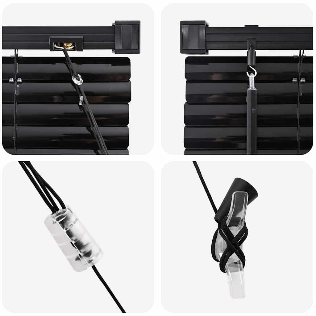 Jaluzea pentru Fereastră cu perdele Altele Manual Negru 80 x 130 cm Aluminiu GartenMobel Dekor