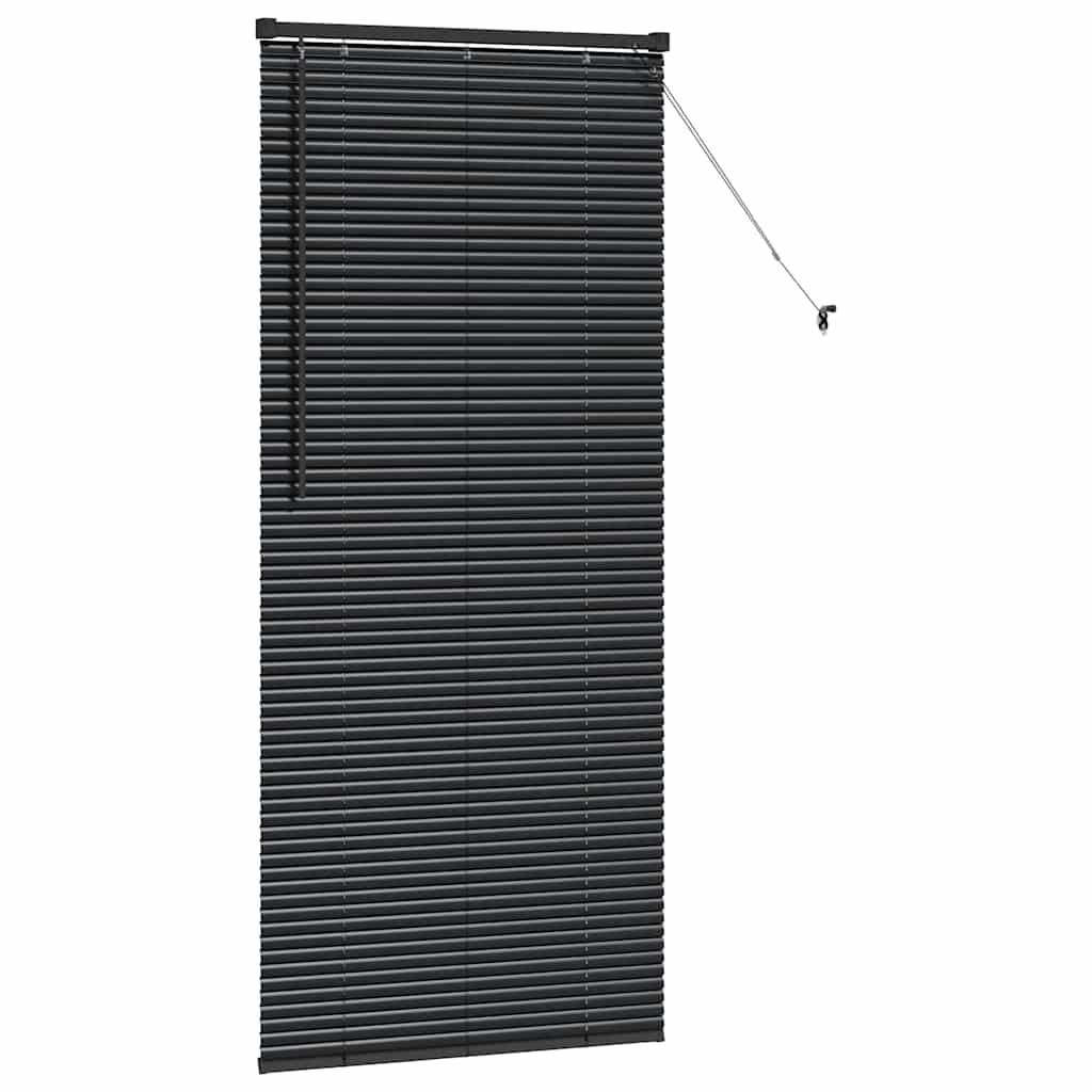 Jaluzea pentru Fereastră cu perdele Altele Manual Negru 80 x 130 cm Aluminiu GartenMobel Dekor