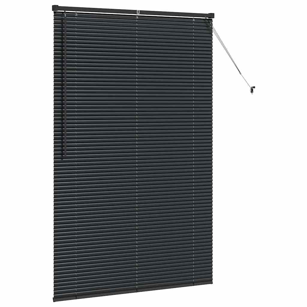 Jaluzea pentru Fereastră cu perdele Altele Manual Negru 80 x 130 cm Aluminiu GartenMobel Dekor