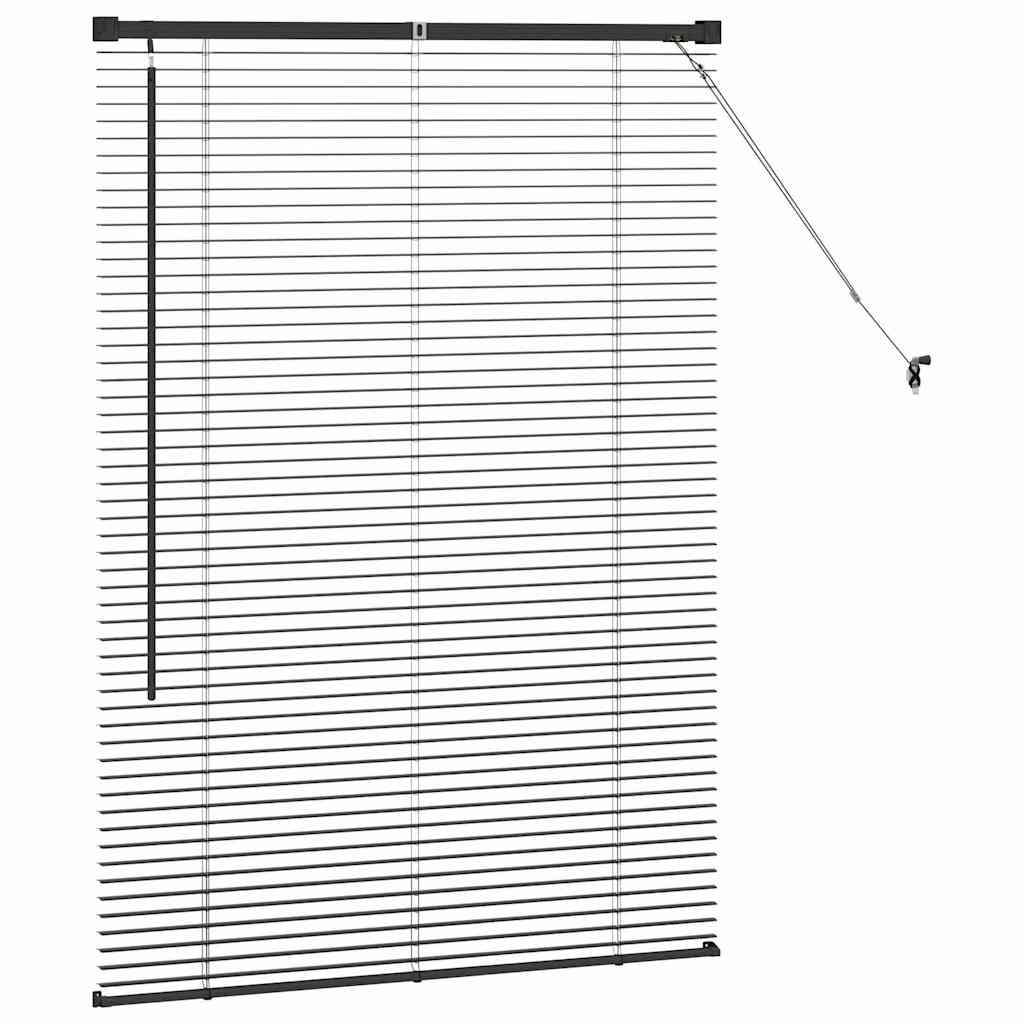 Jaluzea pentru Fereastră cu perdele Altele Manual Negru 80 x 130 cm Aluminiu GartenMobel Dekor