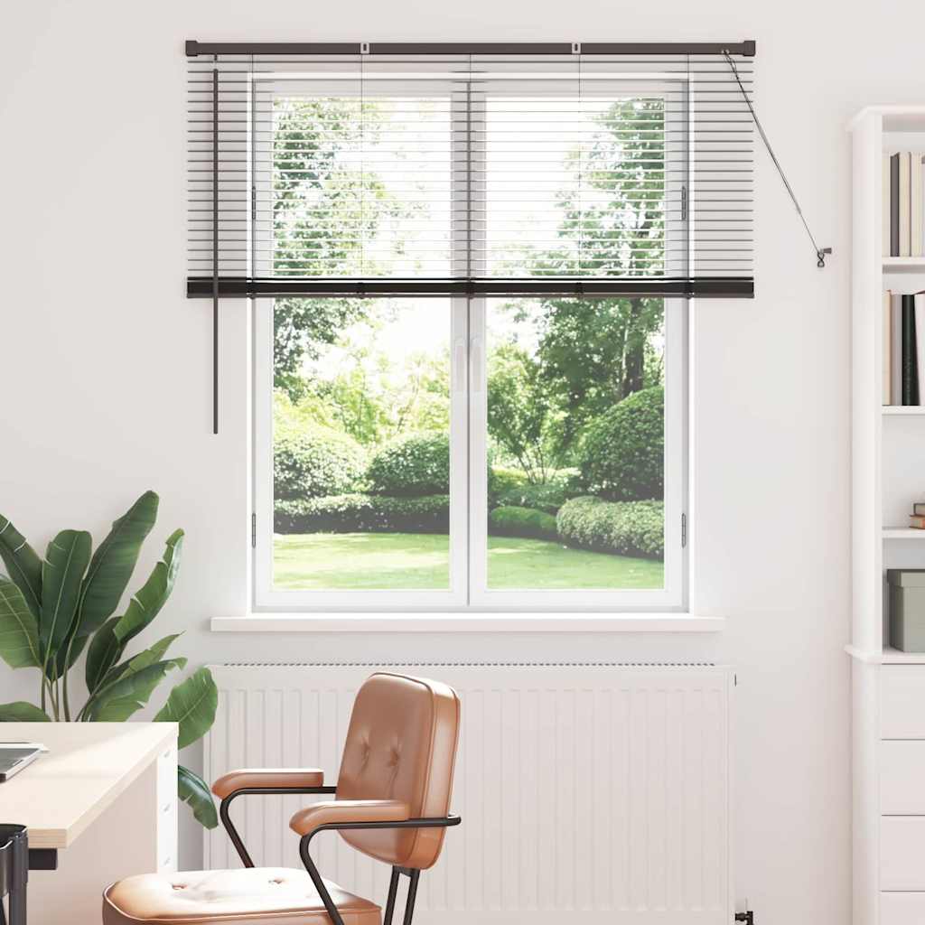 Jaluzea pentru Fereastră cu perdele Altele Manual Negru 80 x 130 cm Aluminiu GartenMobel Dekor