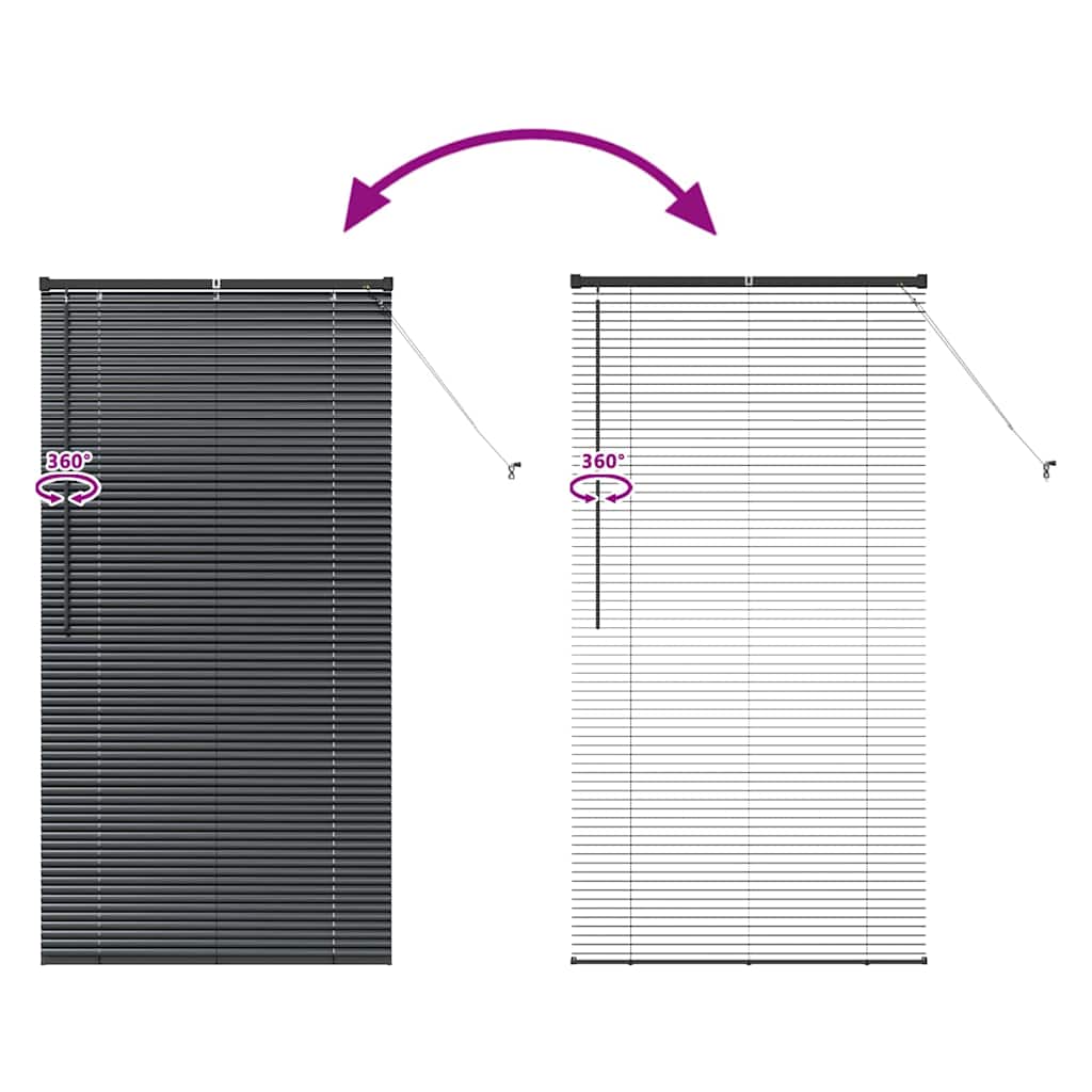 Jaluzea pentru Fereastră cu perdele Altele Manual Negru 80 x 130 cm Aluminiu GartenMobel Dekor