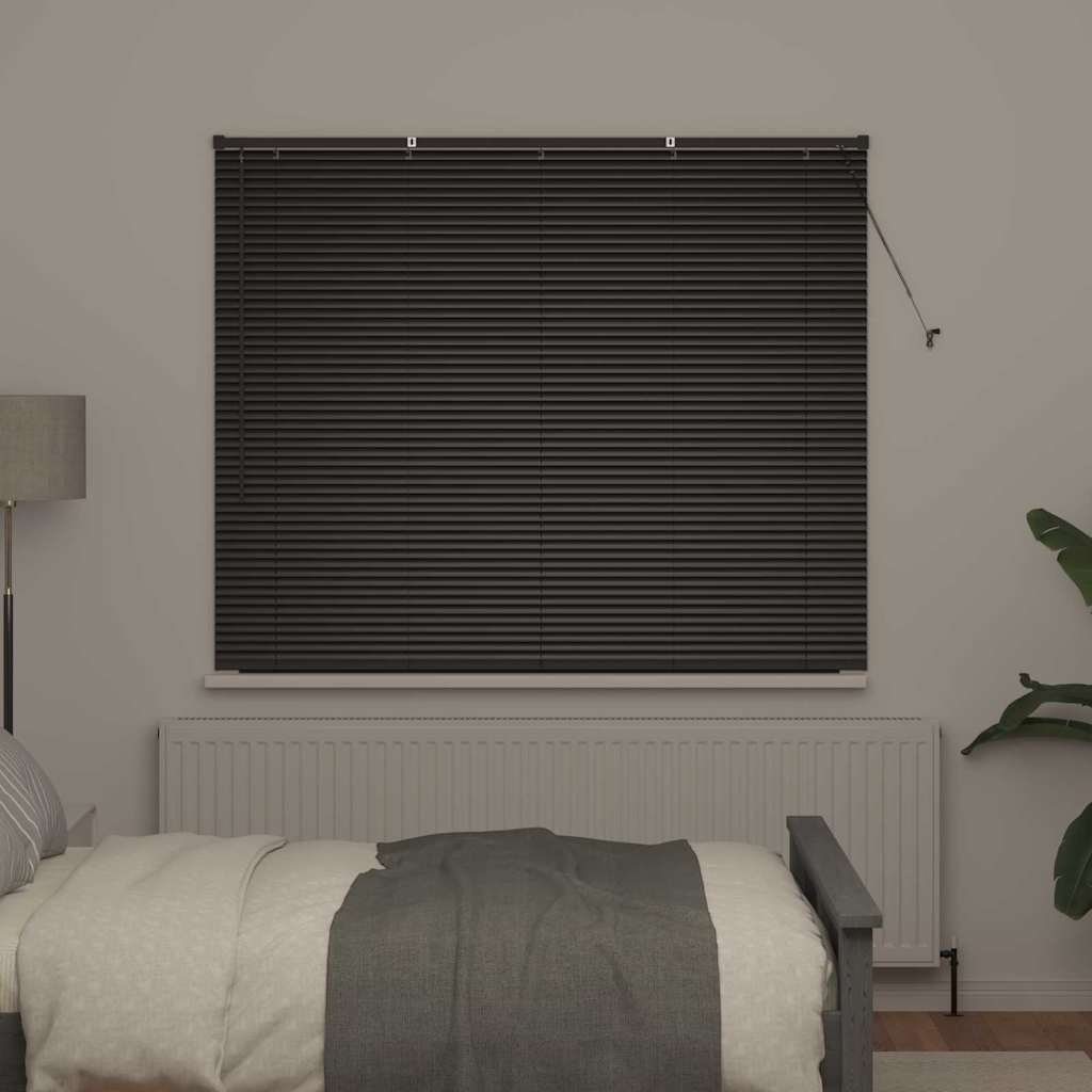 Jaluzea pentru Fereastră cu perdele Altele Manual Negru 80 x 130 cm Aluminiu GartenMobel Dekor