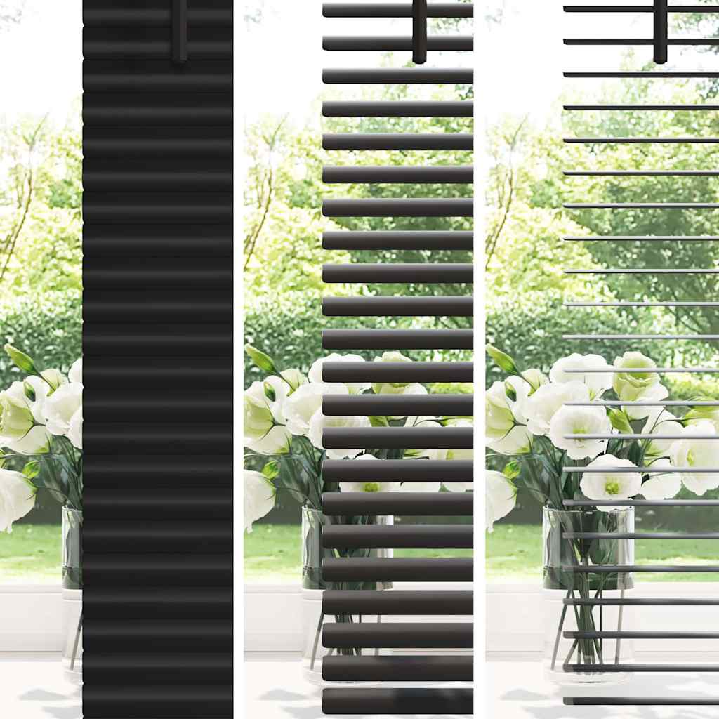 Jaluzea pentru Fereastră cu perdele Altele Manual Negru 80 x 130 cm Aluminiu GartenMobel Dekor