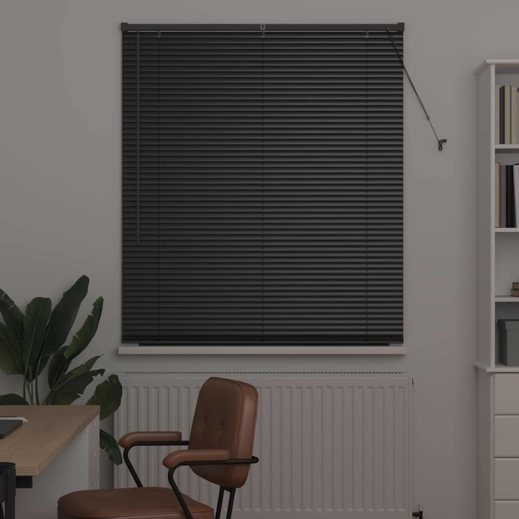 Jaluzea pentru Fereastră cu perdele Altele Manual Negru 80 x 130 cm Aluminiu GartenMobel Dekor