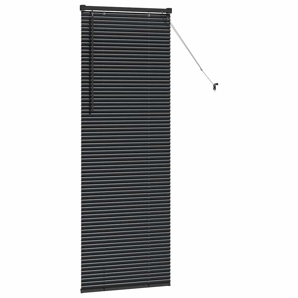 Jaluzea pentru Fereastră cu perdele Altele Manual Negru 80 x 130 cm Aluminiu GartenMobel Dekor