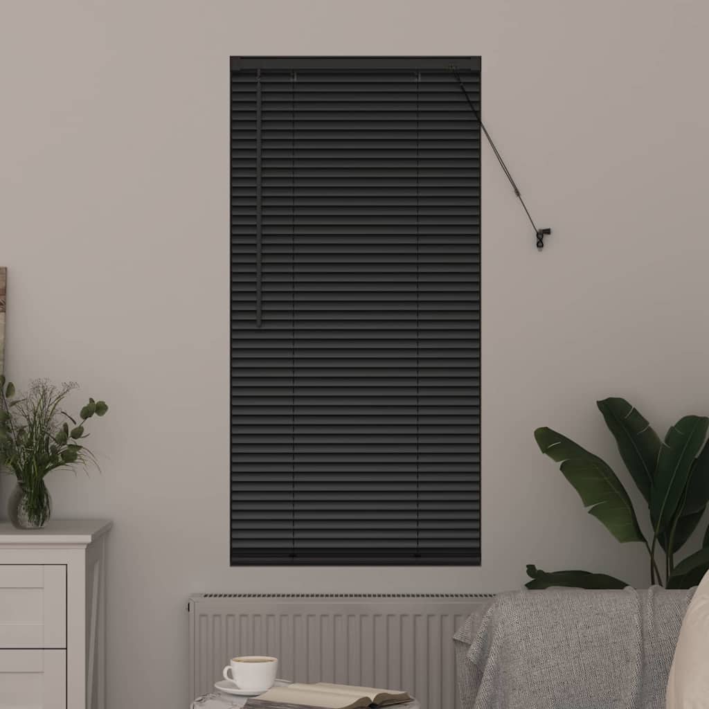 Jaluzea pentru Fereastră cu perdele Altele Manual Negru 80 x 130 cm Aluminiu GartenMobel Dekor