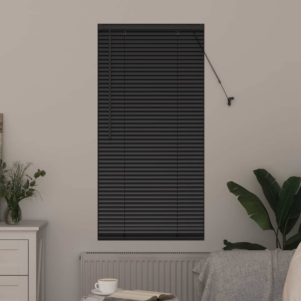 Jaluzea pentru Fereastră cu perdele Altele Manual Negru 80 x 130 cm Aluminiu GartenMobel Dekor