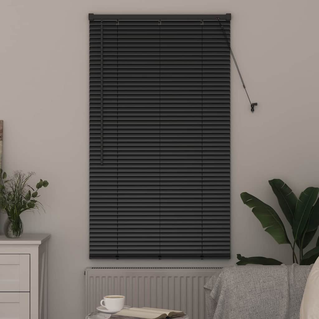 Jaluzea pentru Fereastră cu perdele Altele Manual Negru 80 x 130 cm Aluminiu GartenMobel Dekor
