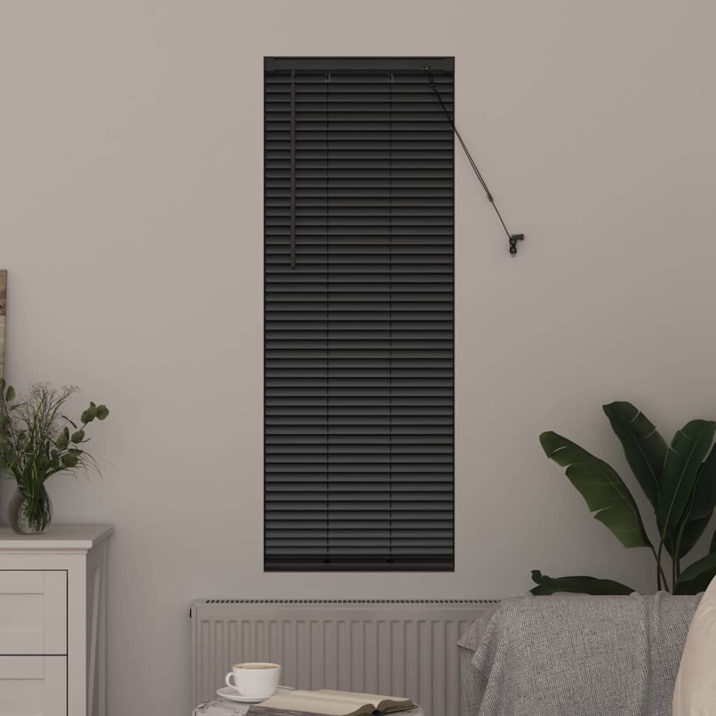 Jaluzea pentru Fereastră cu perdele Altele Manual Negru 80 x 130 cm Aluminiu GartenMobel Dekor