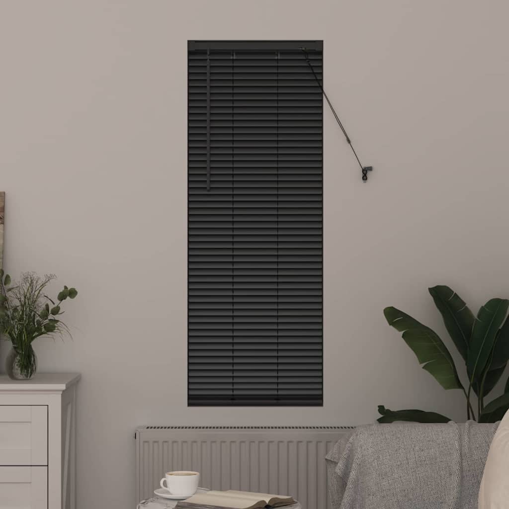 Jaluzea pentru Fereastră cu perdele Altele Manual Negru 80 x 130 cm Aluminiu GartenMobel Dekor