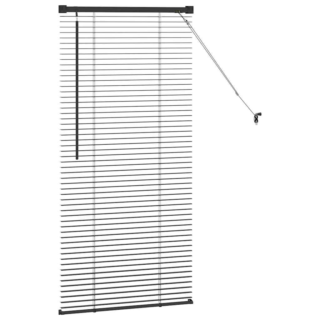 Jaluzea pentru Fereastră cu perdele Altele Manual Negru 80 x 130 cm Aluminiu GartenMobel Dekor