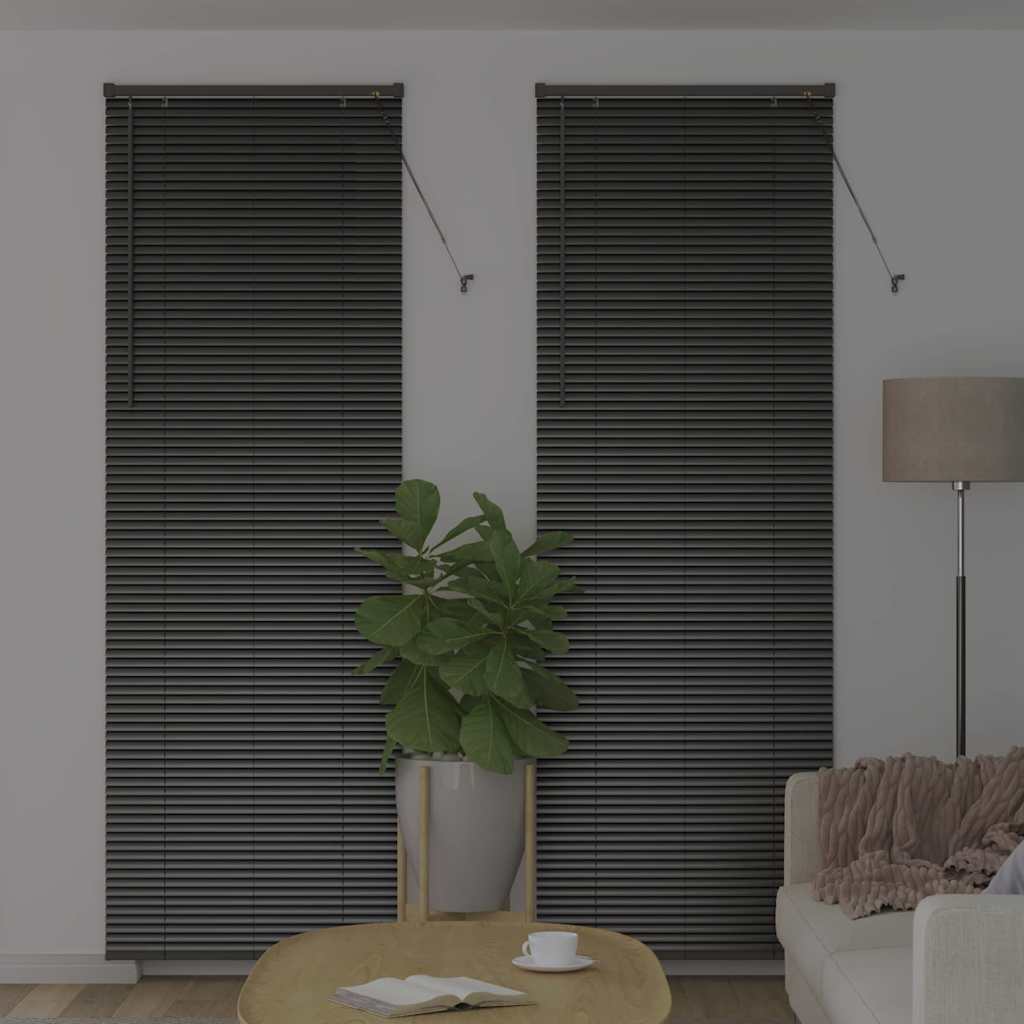 Jaluzea pentru Fereastră cu perdele Altele Manual Negru 80 x 220 cm Aluminiu GartenMobel Dekor