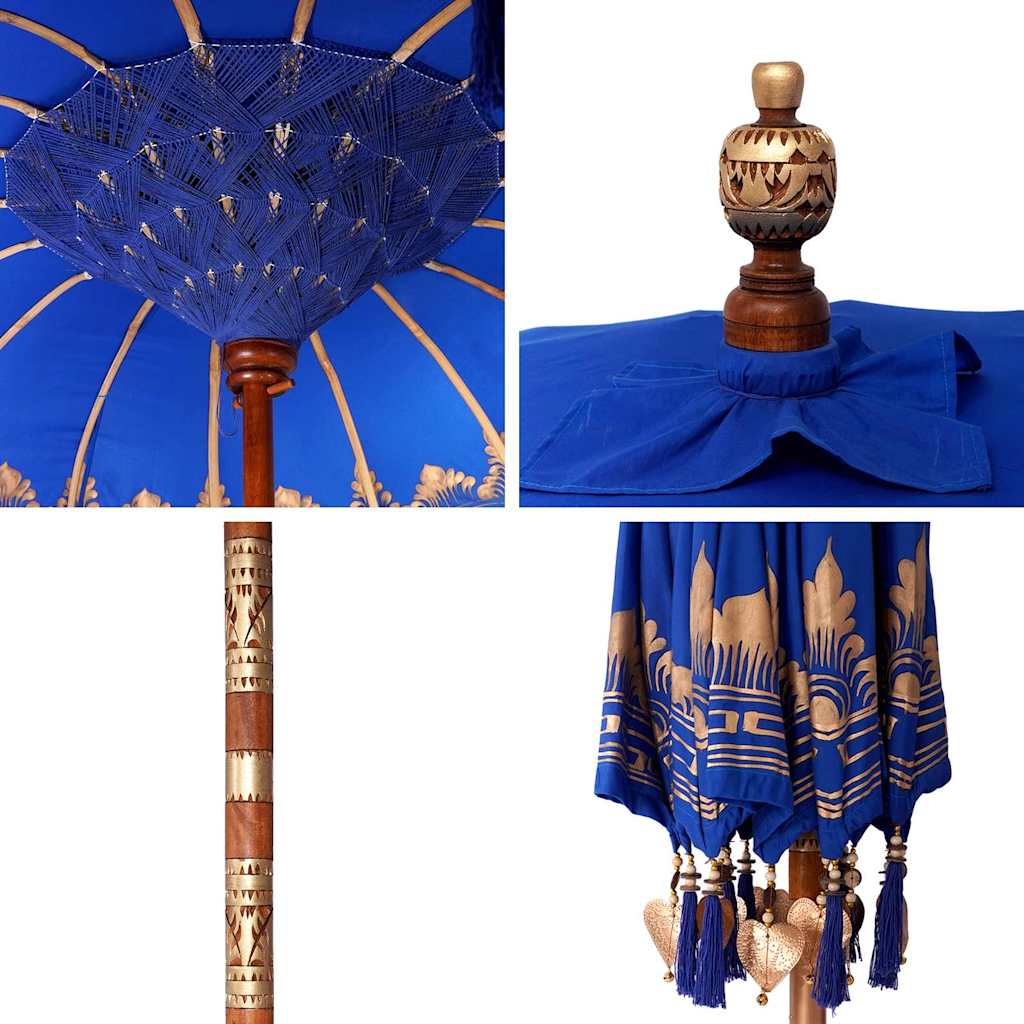 Umbrelă de soare Altele Manual Albastru x 250 cm Bumbac și lemn GartenMobel Dekor