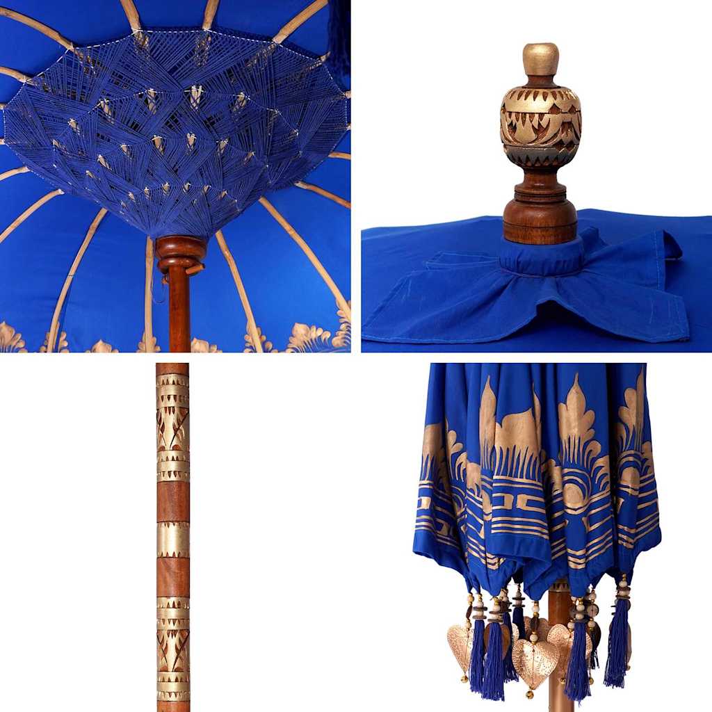 Umbrelă de soare Altele Manual Albastru x 250 cm Bumbac și lemn GartenMobel Dekor