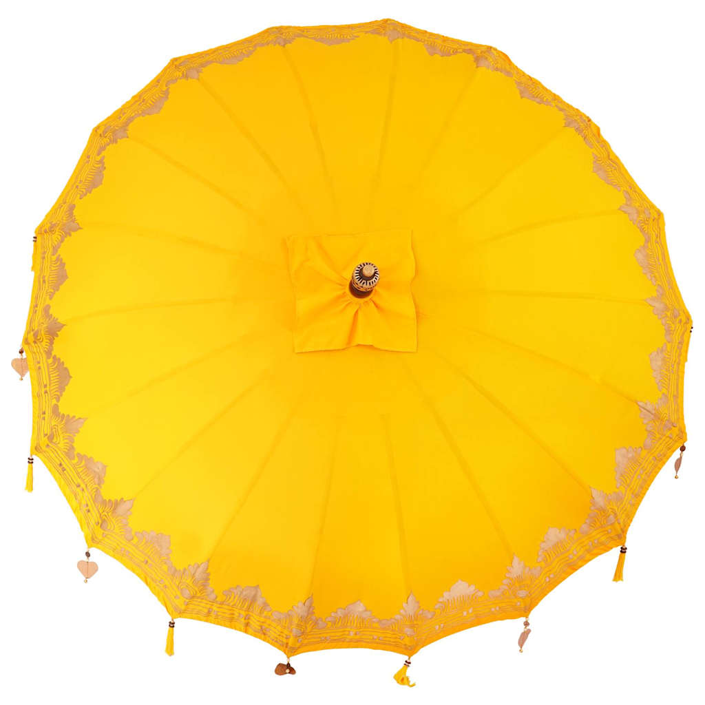 Umbrelă de soare Altele Manual Galben x 250 cm Bumbac și lemn GartenMobel Dekor