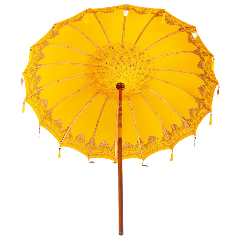 Umbrelă de soare Altele Manual Galben x 250 cm Bumbac și lemn GartenMobel Dekor