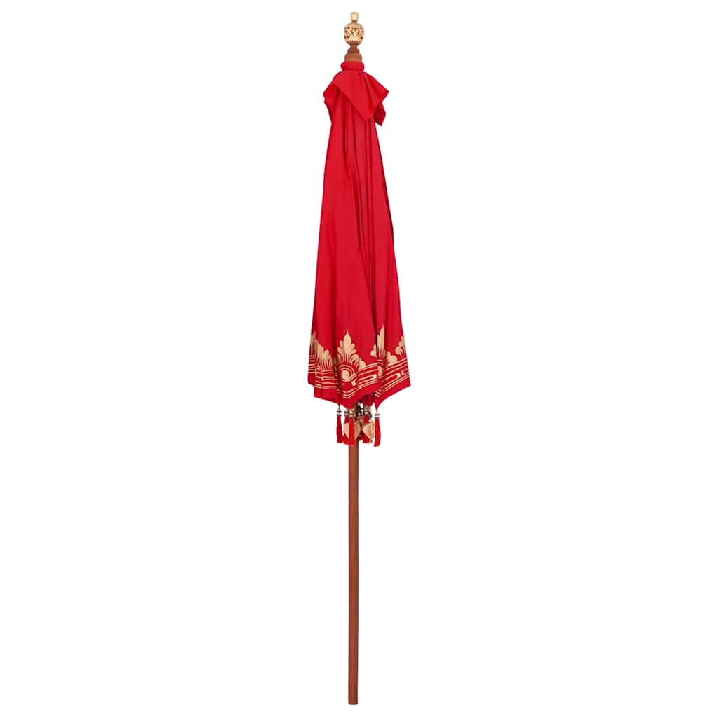 Umbrelă de soare Altele Manual Roșu x 250 cm Bumbac și lemn GartenMobel Dekor