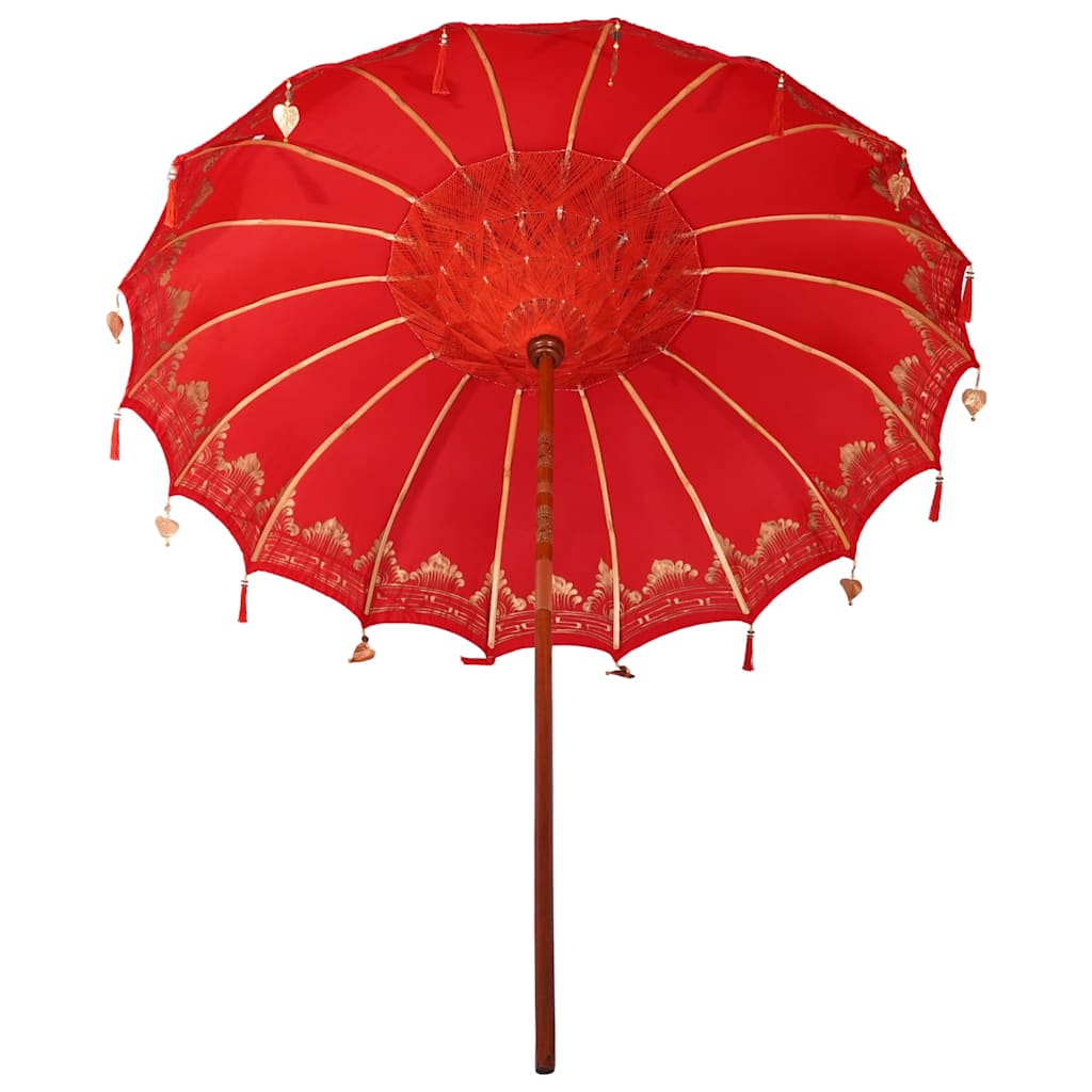 Umbrelă de soare Altele Manual Roșu x 250 cm Bumbac și lemn GartenMobel Dekor