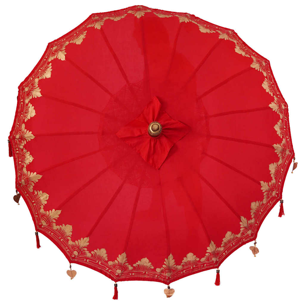 Umbrelă de soare Altele Manual Roșu x 250 cm Bumbac și lemn GartenMobel Dekor