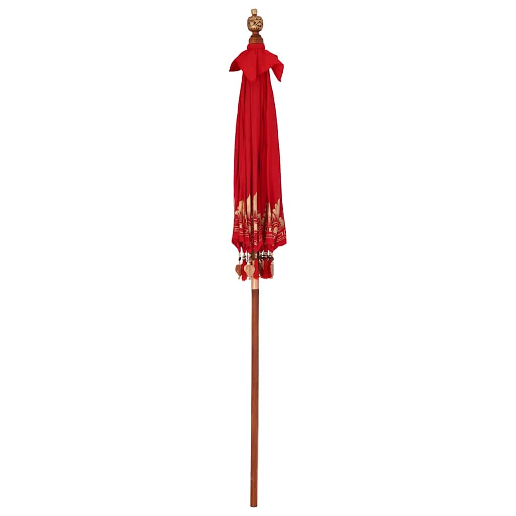 Umbrelă de soare Altele Manual Roșu x 250 cm Bumbac și lemn GartenMobel Dekor