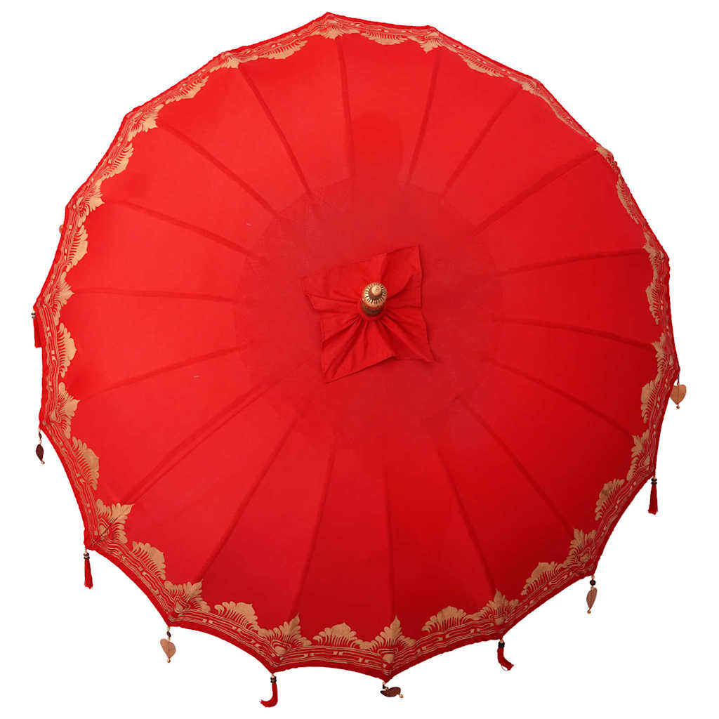 Umbrelă de soare Altele Manual Roșu x 250 cm Bumbac și lemn GartenMobel Dekor