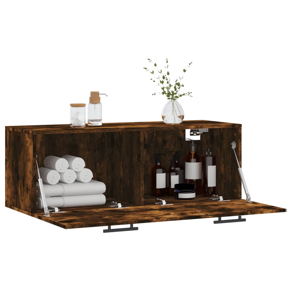 Dulap de perete, stejar fumuriu, 100x36,5x35 cm, lemn prelucrat GartenMobel Dekor