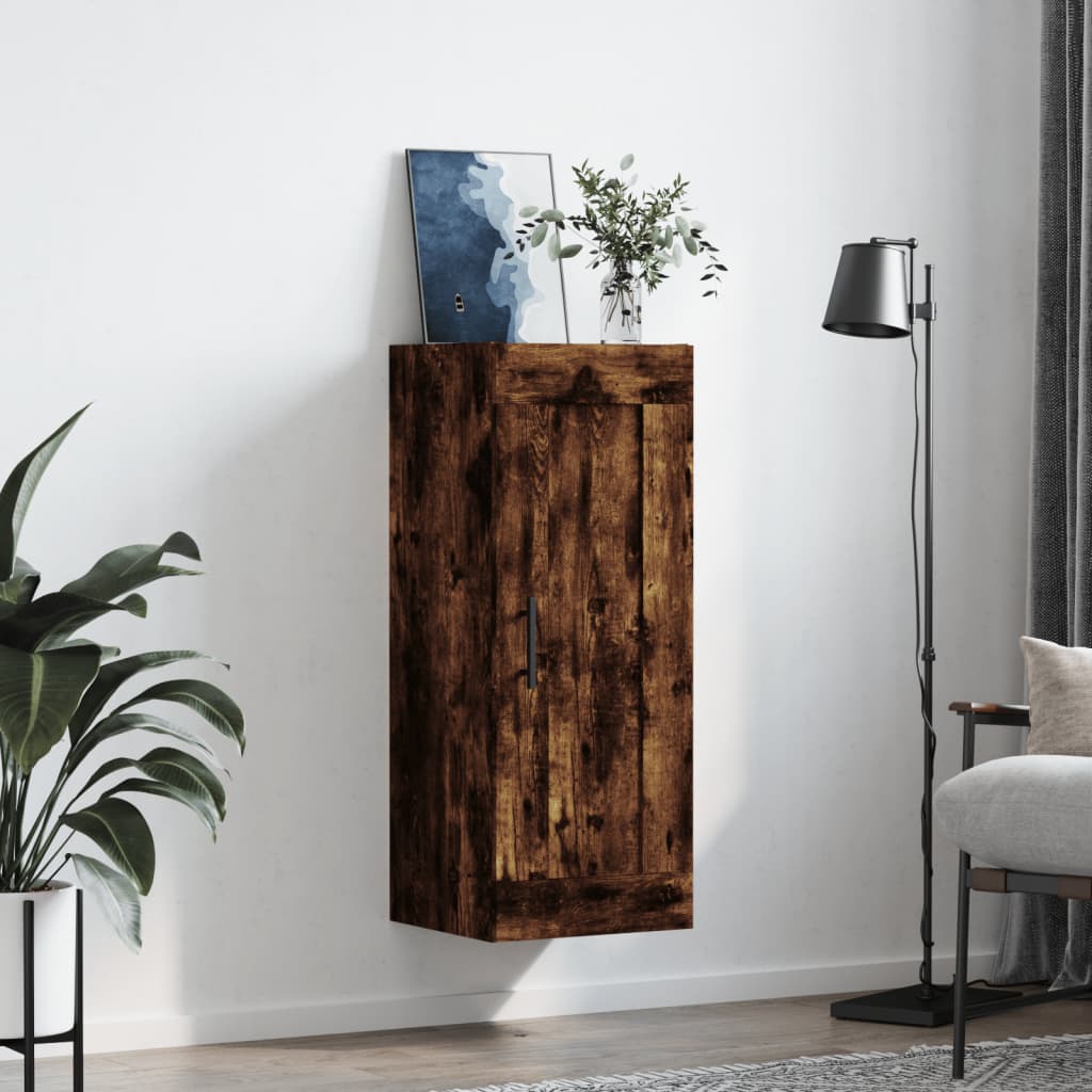 Dulap de perete, stejar fumuriu, 34,5x34x90 cm, lemn prelucrat GartenMobel Dekor