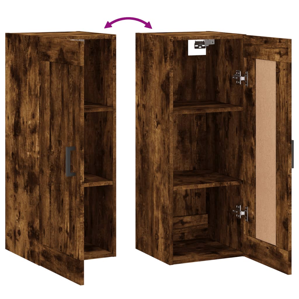 Dulap de perete, stejar fumuriu, 34,5x34x90 cm, lemn prelucrat GartenMobel Dekor