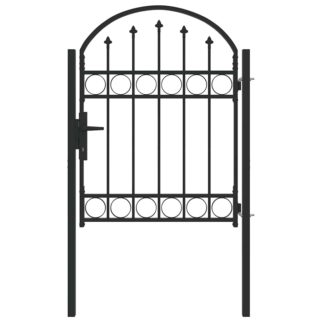 Poartă de gard Gri 100 x 125 cm Oțel vopsit în pulbere GartenMobel Dekor