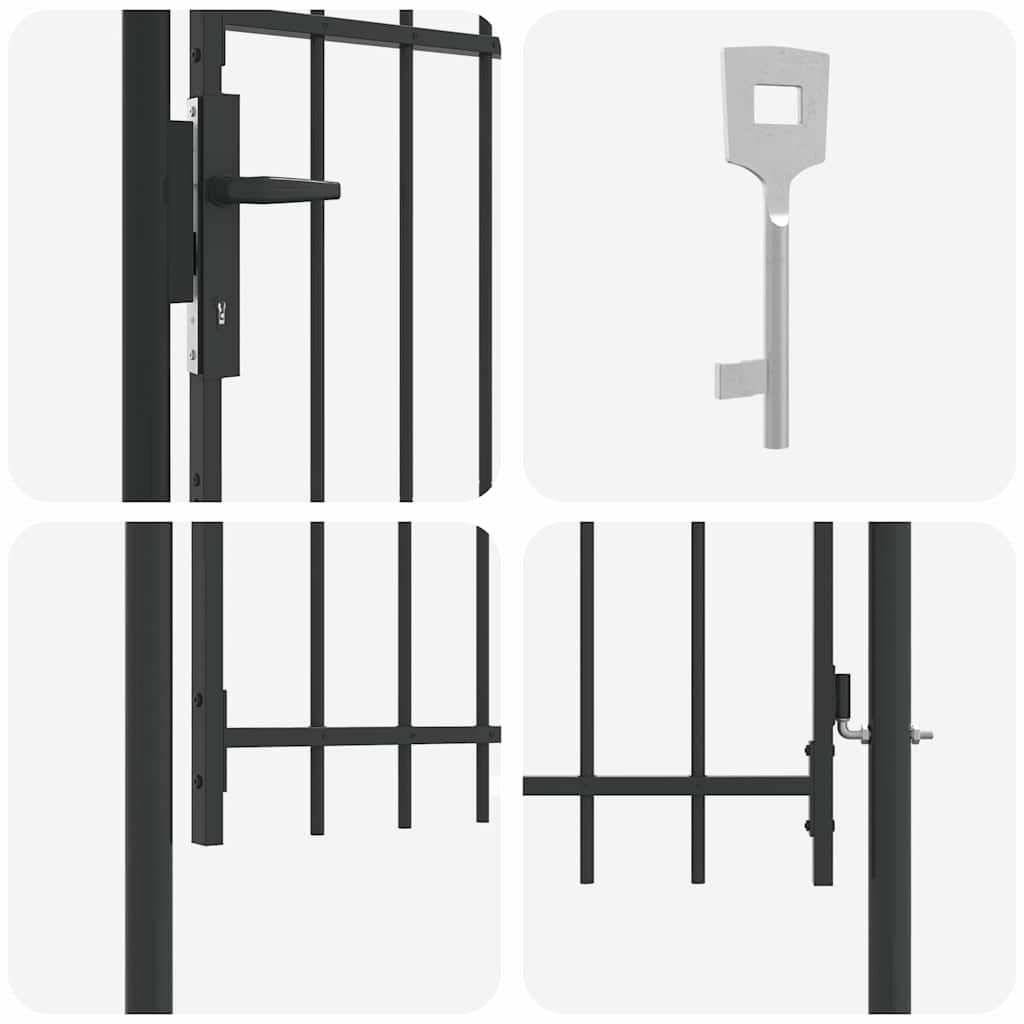 Poartă de gard Gri 100 x 150 cm Oțel vopsit în pulbere GartenMobel Dekor