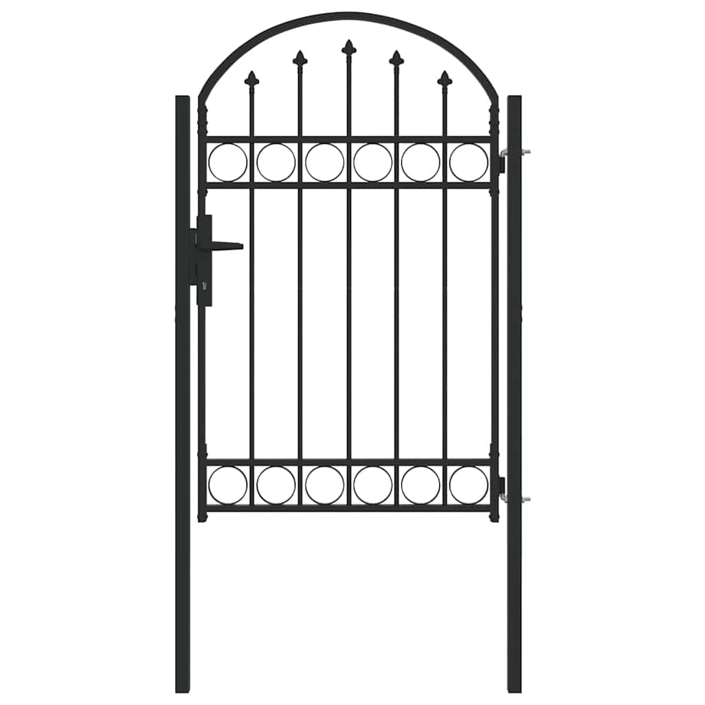 Poartă de gard Gri 100 x 150 cm Oțel vopsit în pulbere GartenMobel Dekor