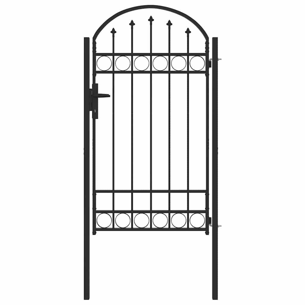 Poartă de gard Gri 100 x 175 cm Oțel vopsit în pulbere GartenMobel Dekor