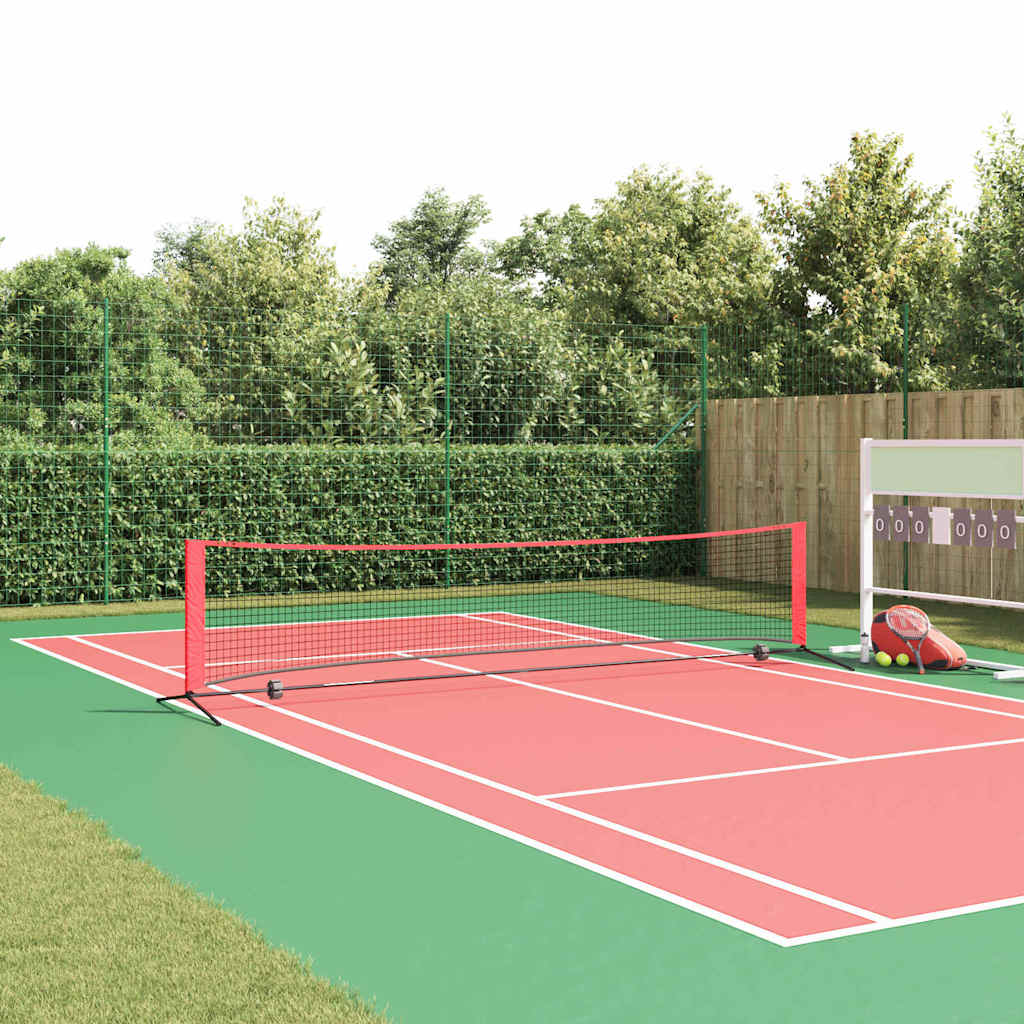Rețea de tenis Manual Negru și roșu 396 x 92 x 87 cm Poliester GartenMobel Dekor