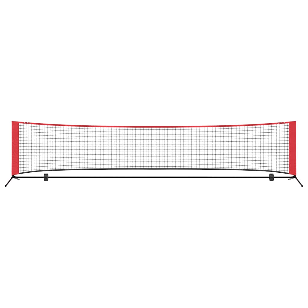Rețea de tenis Manual Negru și roșu 396 x 92 x 87 cm Poliester GartenMobel Dekor