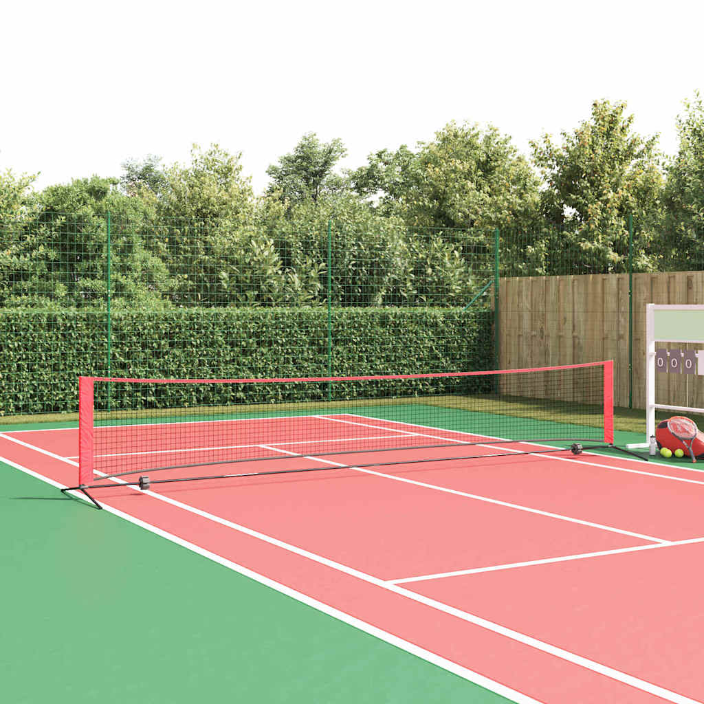 Rețea de tenis Negru și roșu 494.5 x 90 x 87 cm Poliester GartenMobel Dekor