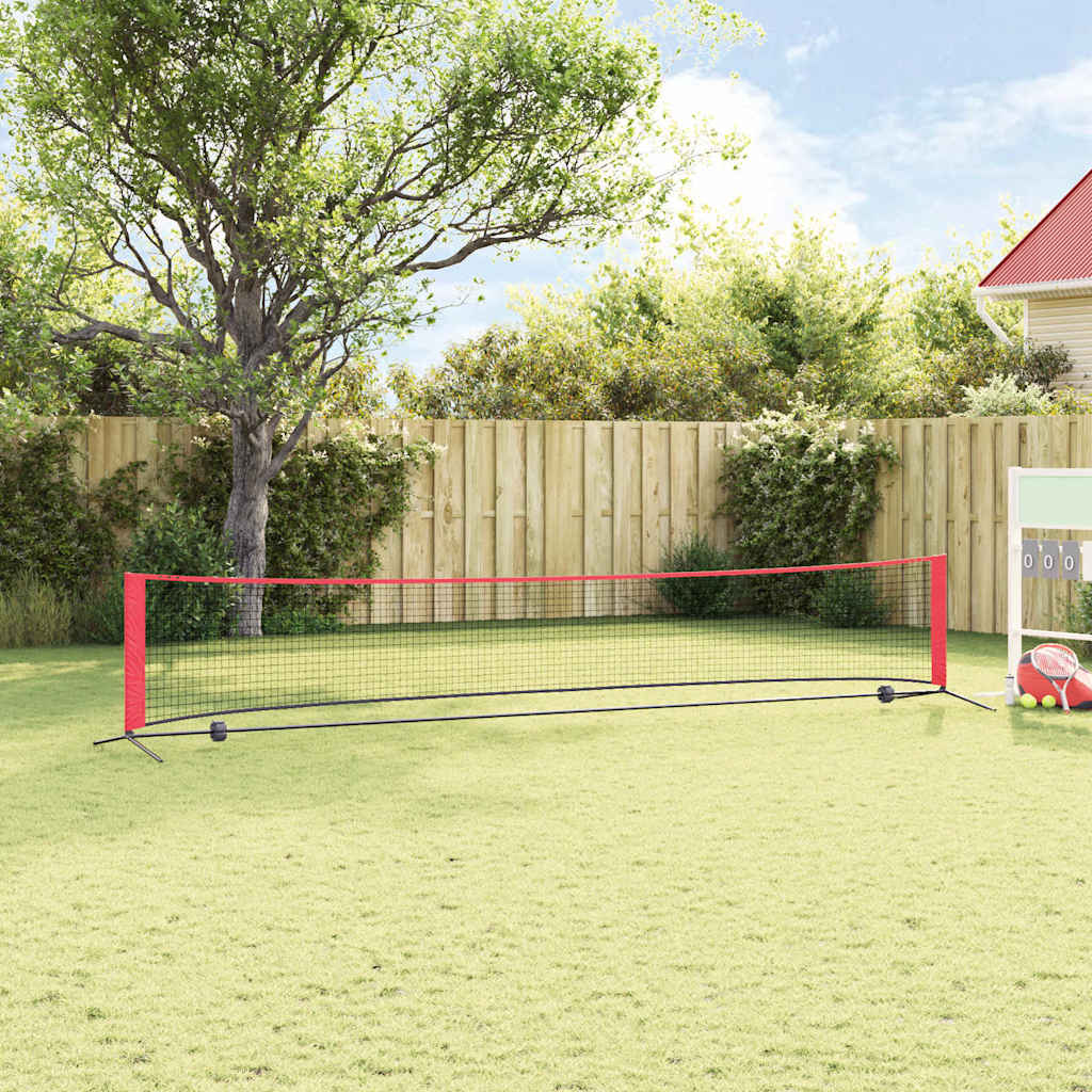 Rețea de tenis Negru și roșu 494.5 x 90 x 87 cm Poliester GartenMobel Dekor