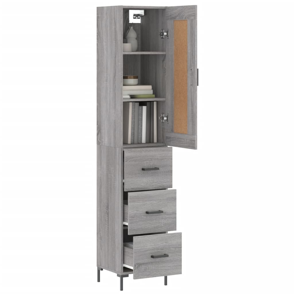 Dulap înalt, gri sonoma, 34,5x34x180 cm, lemn prelucrat GartenMobel Dekor