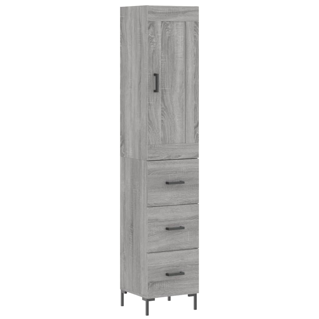 Dulap înalt, gri sonoma, 34,5x34x180 cm, lemn prelucrat GartenMobel Dekor