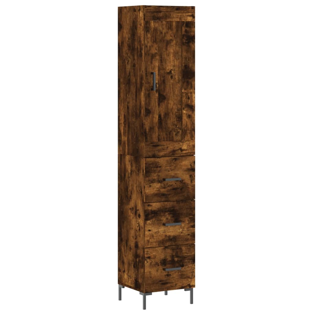 Dulap înalt, stejar fumuriu, 34,5x34x180 cm, lemn prelucrat GartenMobel Dekor